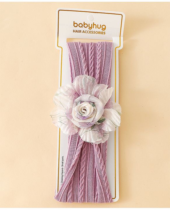 Babyhug Floral Applique Headband- Purple