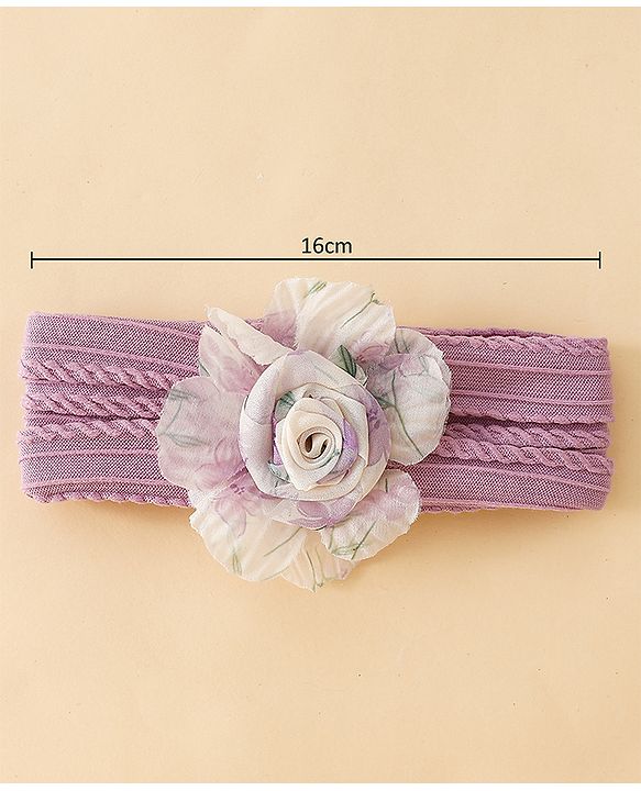 Babyhug Floral Applique Headband- Purple