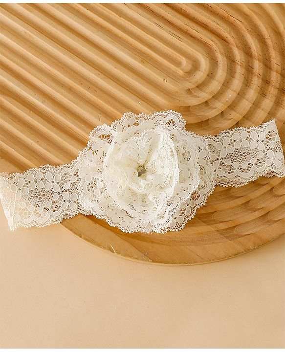 Babyhug Headband With  Floral Applique - Beige