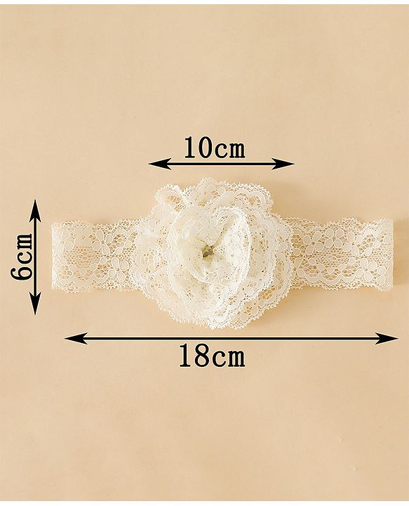 Babyhug Headband With  Floral Applique - Beige