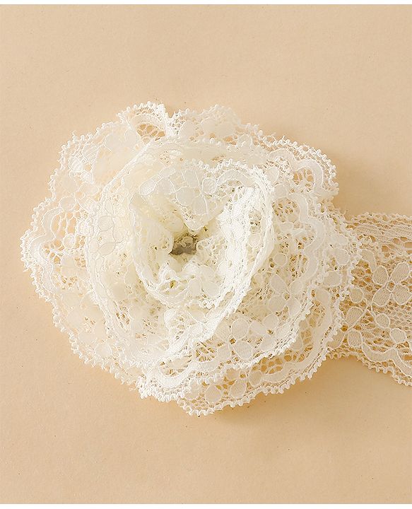Babyhug Headband With  Floral Applique - Beige
