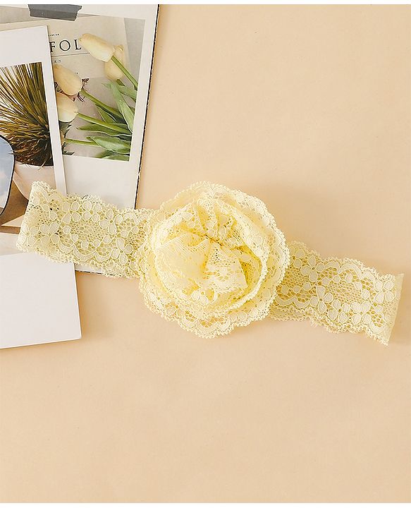 Babyhug Headband With  Floral Applique - Beige