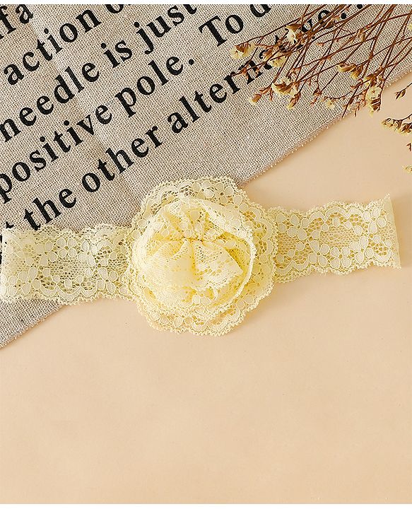 Babyhug Headband With  Floral Applique - Beige