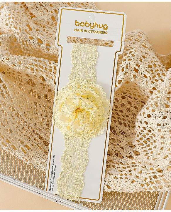 Babyhug Headband With  Floral Applique - Beige