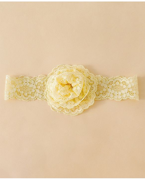 Babyhug Headband With  Floral Applique - Beige