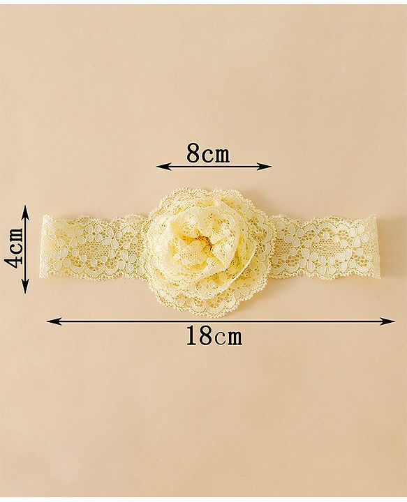 Babyhug Headband With  Floral Applique - Beige