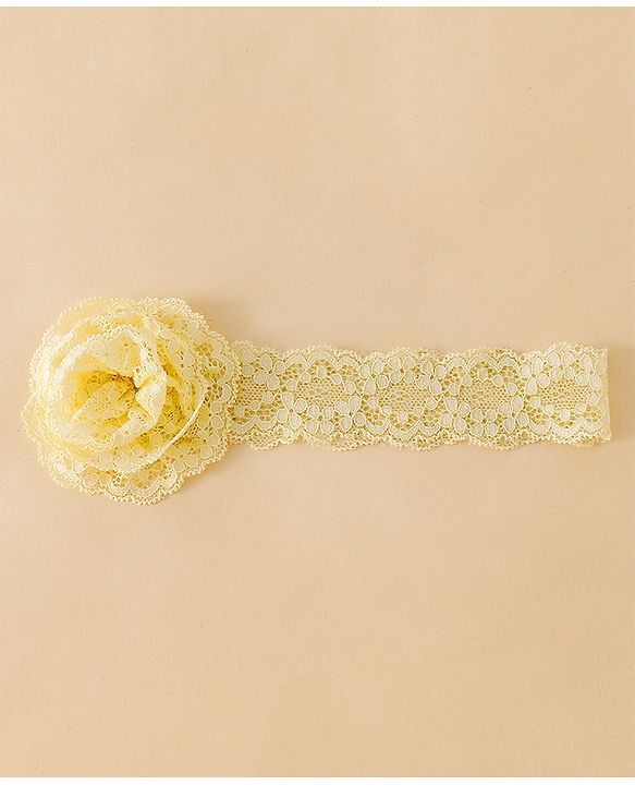 Babyhug Headband With  Floral Applique - Beige