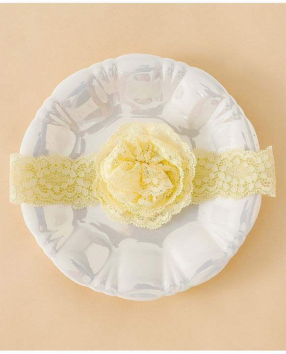 Babyhug Headband With  Floral Applique - Beige