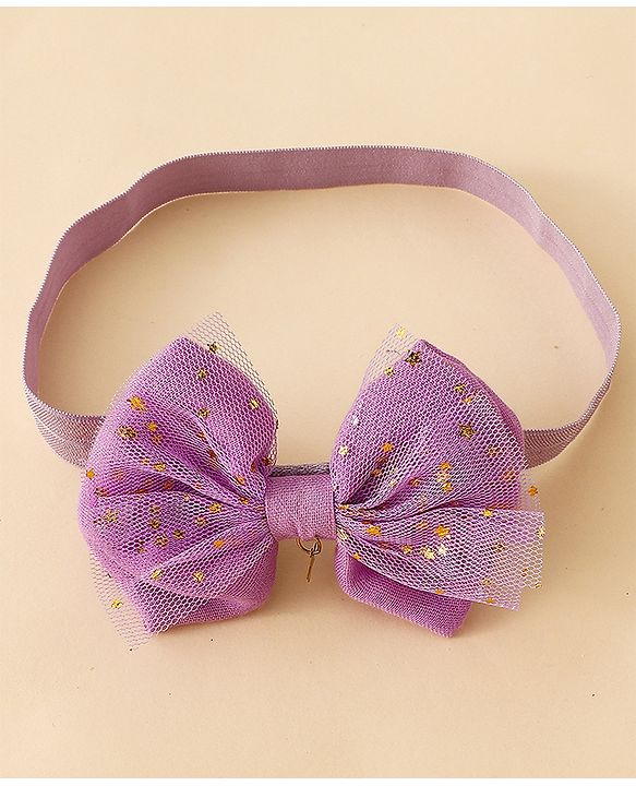 Babyhug Free Size Headbands With Floral Applique - Purple