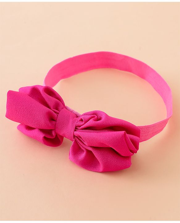 Babyhug Free Size Headbands With Floral Applique - Fuchsia