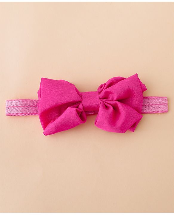 Babyhug Free Size Headbands With Floral Applique - Fuchsia