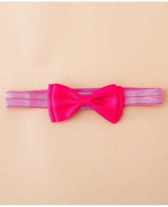 Babyhug Free Size Headbands With Floral Applique - Fuchsia