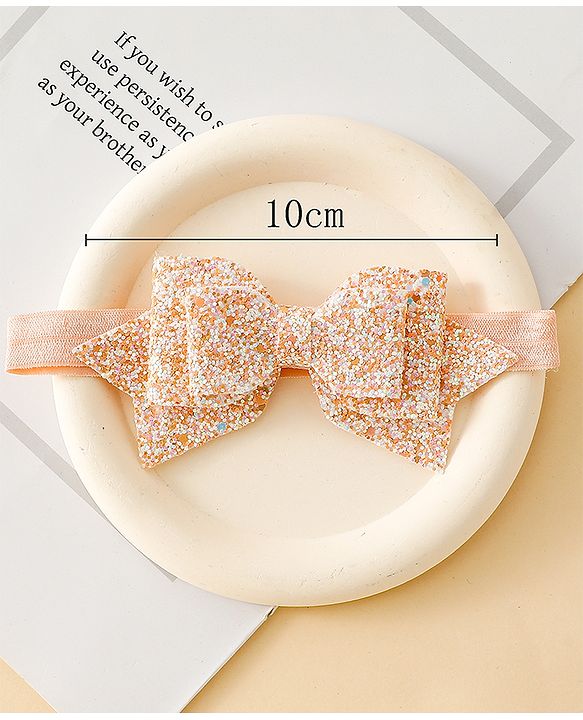 Babyhug Free Size Hedbands With Floral & Bow Applique - Orange