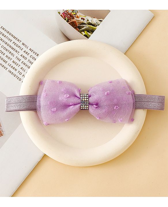 Babyhug Headbands With Floral & Bow Applique Pack of 3  -Purple