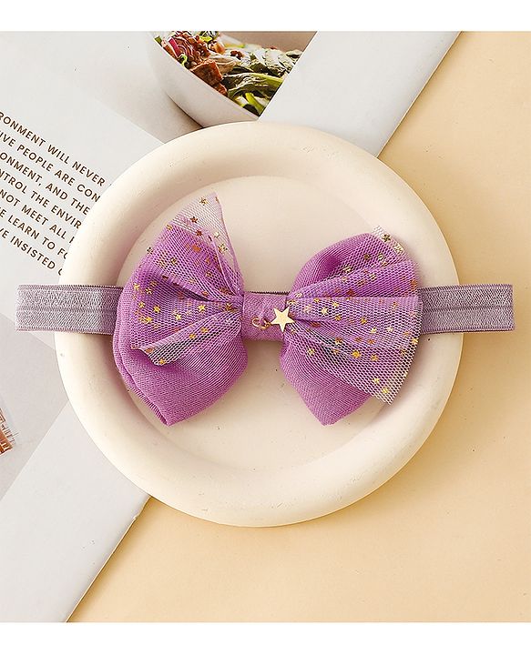 Babyhug Headbands With Floral & Bow Applique Pack of 3  -Purple
