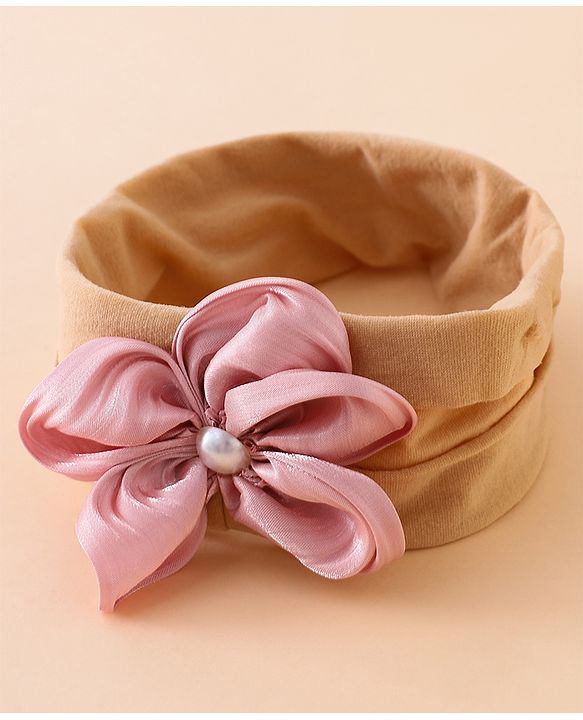 Babyhug Floral Bow Stretch Kids Headband - Pink & Purple
