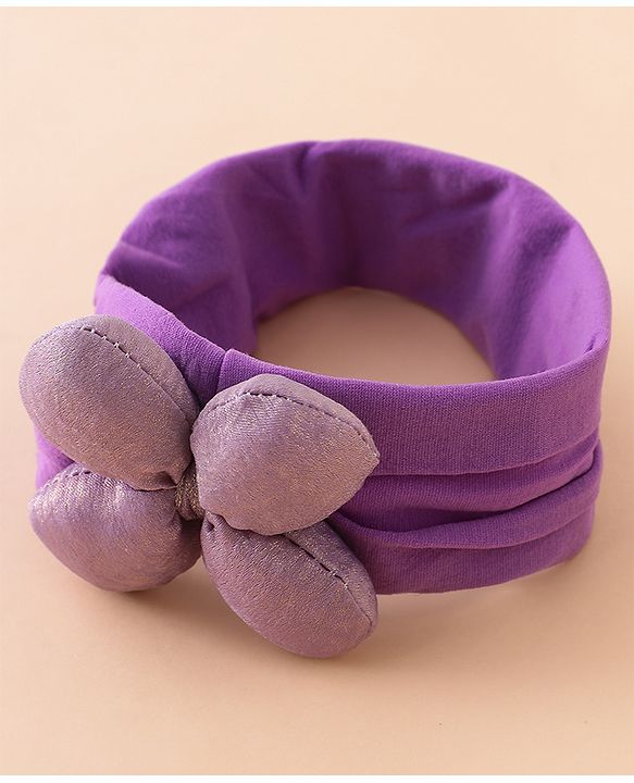 Babyhug Floral Bow Stretch Kids Headband - Pink & Purple