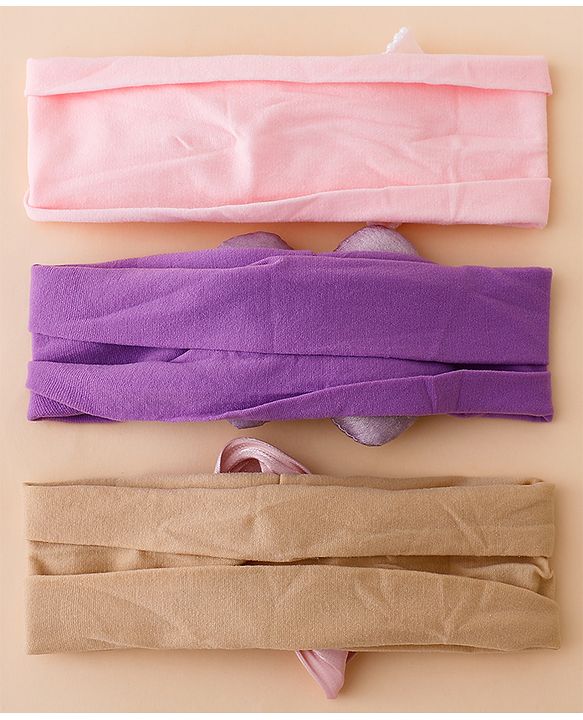 Babyhug Floral Bow Stretch Kids Headband - Pink & Purple