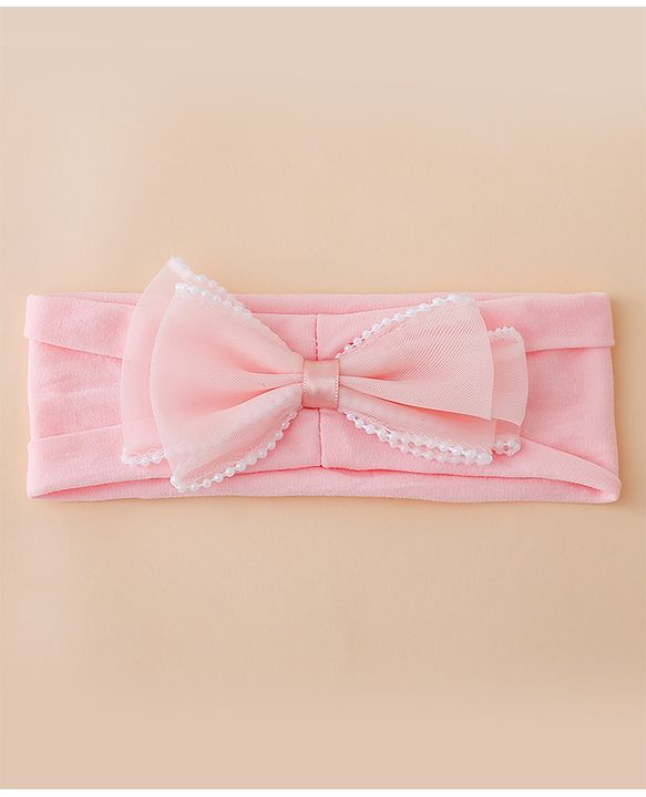 Babyhug Floral Bow Stretch Kids Headband - Pink & Purple