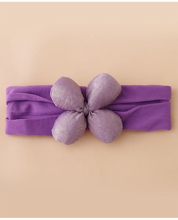 Babyhug Floral Bow Stretch Kids Headband - Pink & Purple