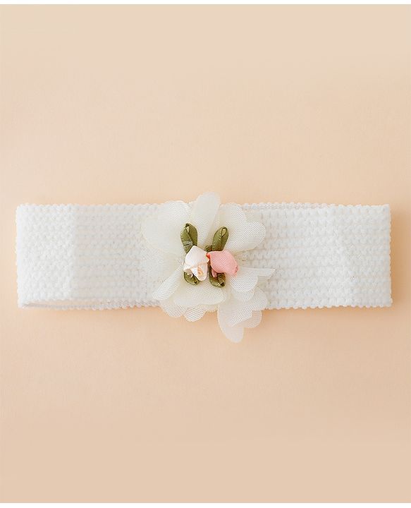 Babyhug Free Size Headbands With Floral Applique Pack of 4 - Multicolor