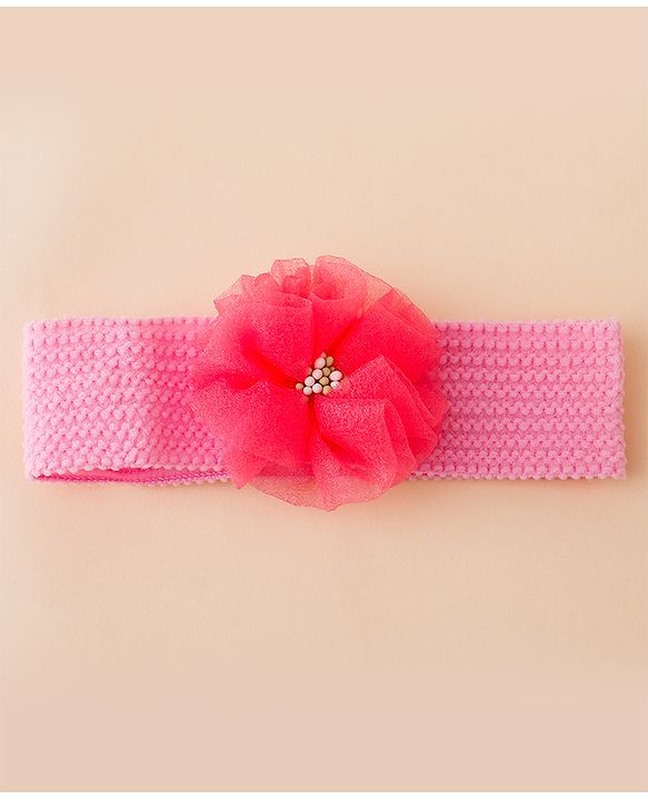 Babyhug Free Size Headbands With Floral Applique Pack of 4 - Multicolor
