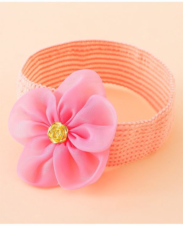 Babyhug Free Size Headbands With Floral Applique Pack of 4 - Multicolor