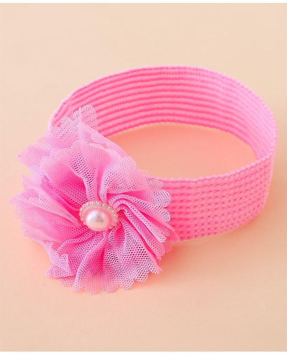 Babyhug Free Size Headbands With Floral Applique Pack of 4 - Multicolor