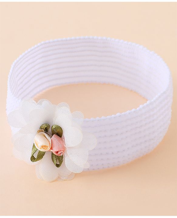 Babyhug Free Size Headbands With Floral Applique Pack of 4 - Multicolor