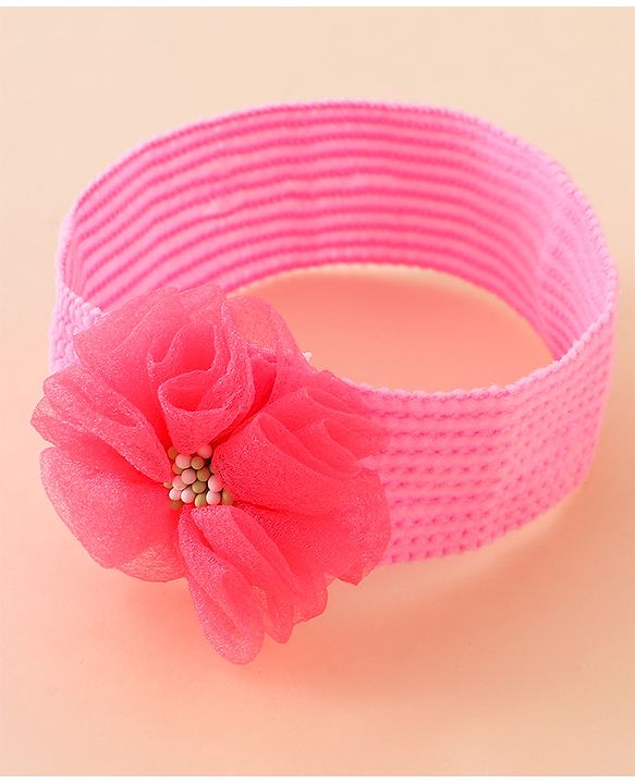 Babyhug Free Size Headbands With Floral Applique Pack of 4 - Multicolor