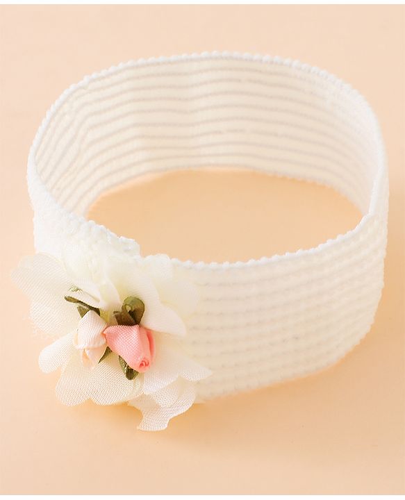 Babyhug Free Size Headbands With Floral Applique Pack of 4 - Multicolor