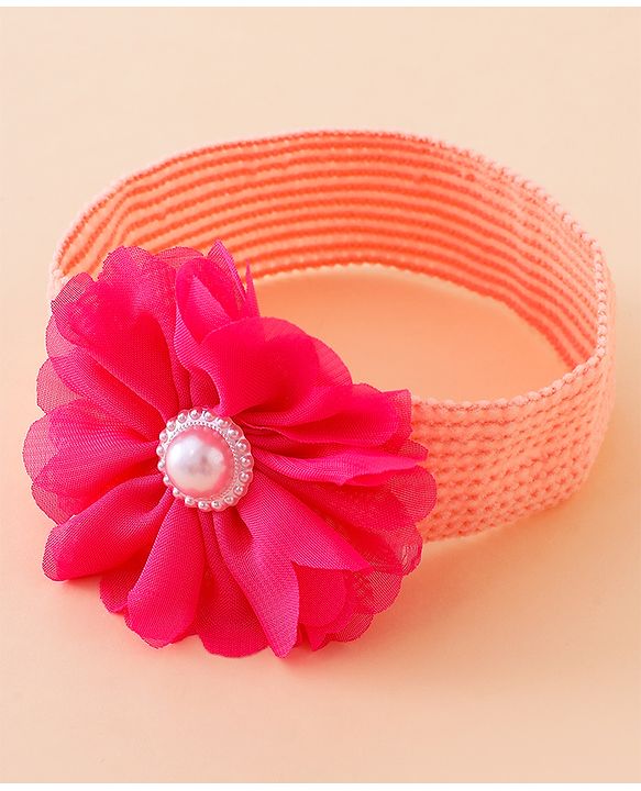 Babyhug Free Size Headbands With Floral Applique Pack of 4 - Multicolor