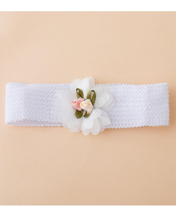 Babyhug Free Size Headbands With Floral Applique Pack of 4 - Multicolor