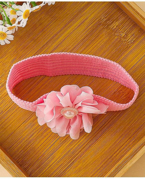 Babyhug Free Size Headbands With Floral Applique Pack of 4 - Multicolor