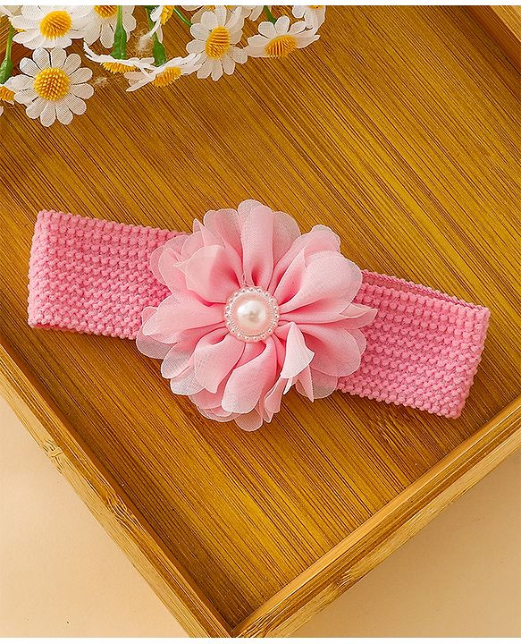 Babyhug Free Size Headbands With Floral Applique Pack of 4 - Multicolor