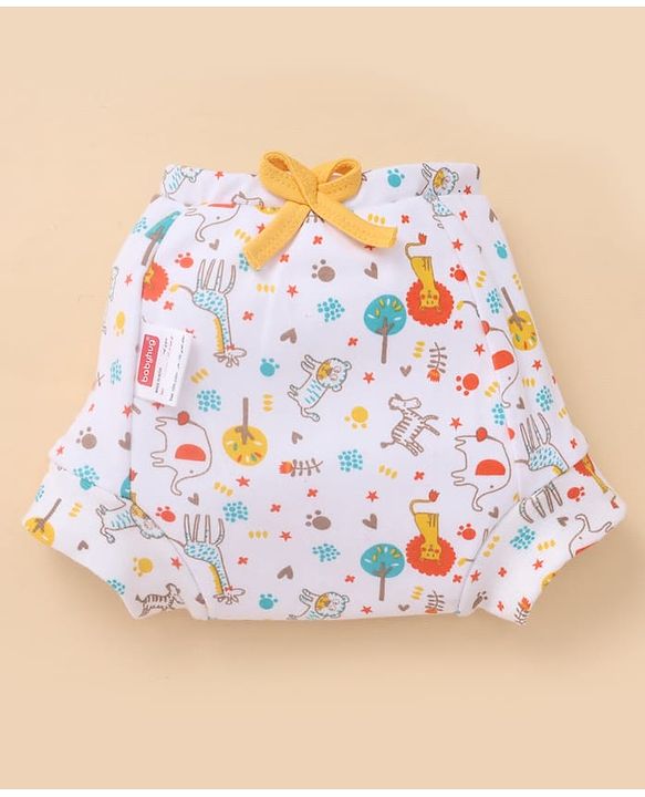 Babyhug 100% Cotton Reusable Potty Training Pull-Up Padded Pants for Babies Size 0 (9 to 12 Months)| Pack of 6| Absorbent & Washable| Toddler Training Underwear