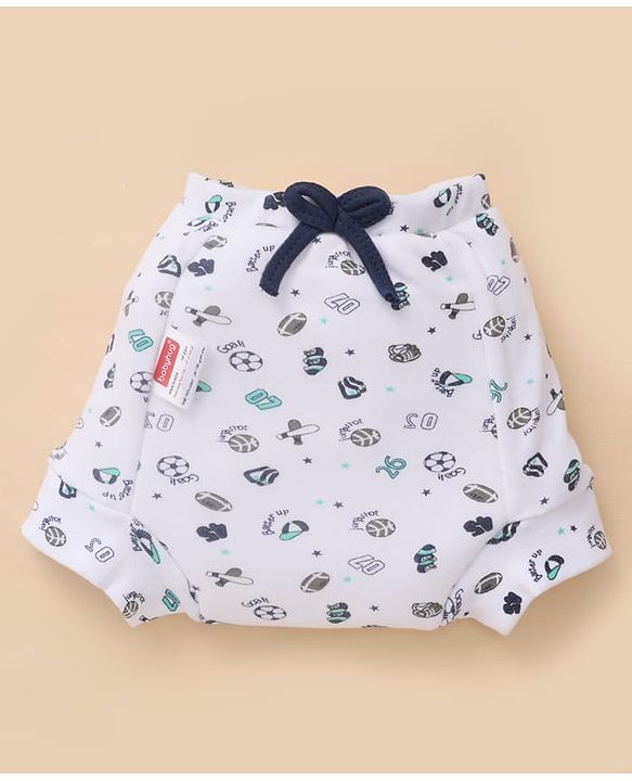 Babyhug 100% Cotton Reusable Potty Training Pull-Up Padded Pants for Babies Size 0 (9 to 12 Months)| Pack of 6| Absorbent & Washable| Toddler Training Underwear