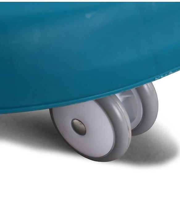 Babyhug Musical Baby Walker with Rocker Function 2-in-1 Convertible Adjustable Height| Compact Fold| Activity Toy Tray Stable Design Multi-Directional Wheels 624 Months - Blue