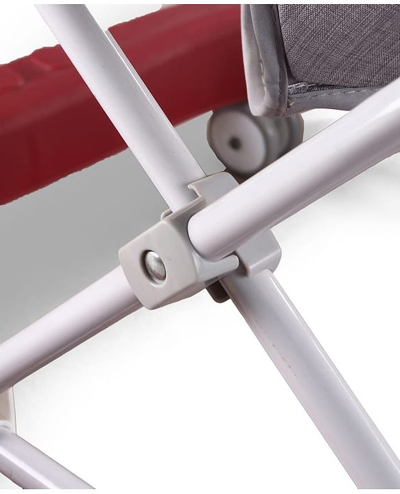 Babyhug Musical Baby Walker with Rocker Function 2-in-1 Convertible Adjustable Height Compact Fold Activity Toy Tray Stable Design Multi-Directional Wheels 624 Months  Red
