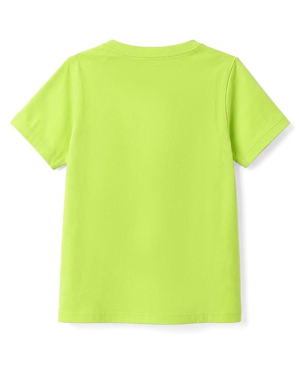 Pine Kids Cotton Knit Half Sleeves T-Shirt & Shorts Night Suit With Space Theme - Limegreen & Blue