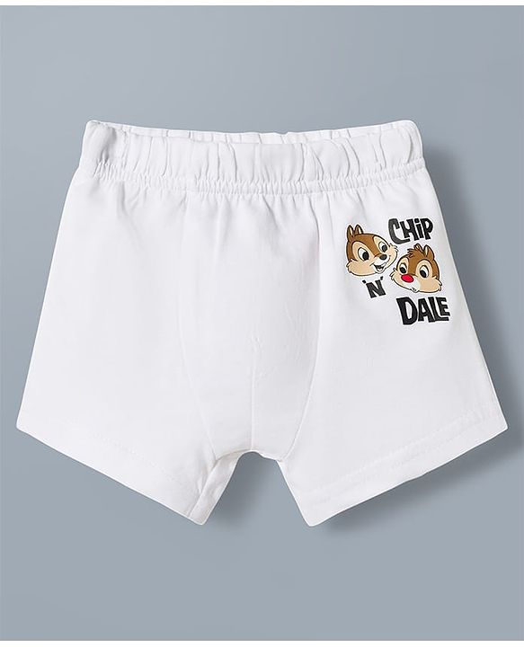 Babyhug Disney Single Jersey Knit Trunks with Chip N Dale Graphics Pack of 3 - Red Green & White