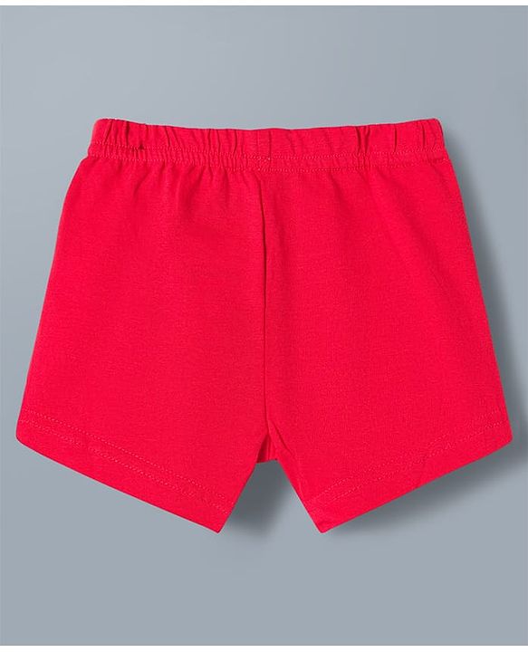 Babyhug Disney Single Jersey Knit Trunks with Chip N Dale Graphics Pack of 3 - Red Green & White