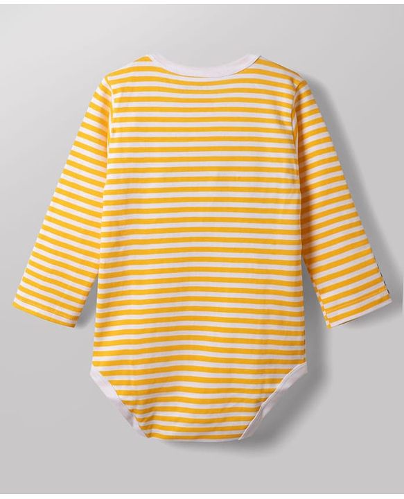 Babyhug Disney Interlock Knit Full Sleeves Striped Onesie & Legging With Cap & Mickey Mouse Graphics - Multicolor