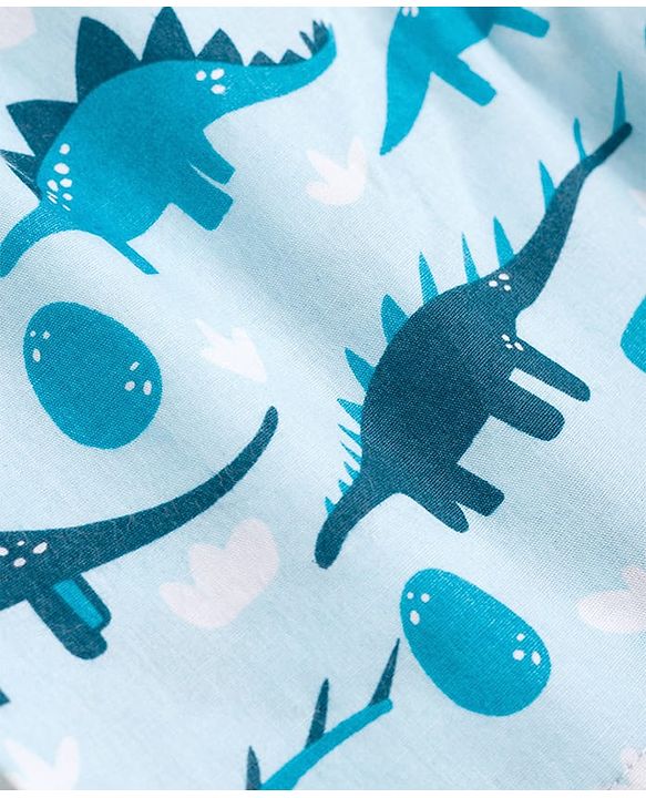 Babyhug Poplin Woven Above Knee Length Space & Dino Printed Boxer Pack of 3 - Navy & Yellow
