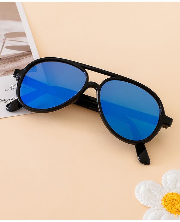 Babyhug Free Size Solid Coloured Sunglasses - Black & Blue