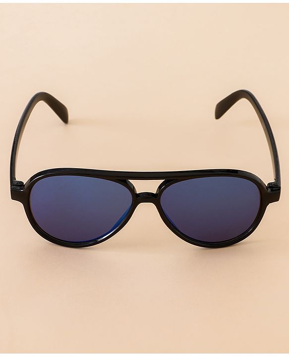 Babyhug Free Size Solid Coloured Sunglasses - Black & Blue
