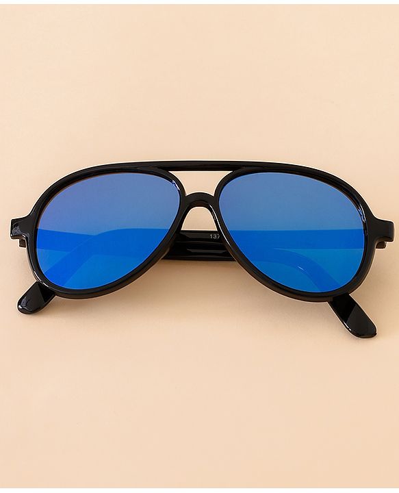 Babyhug Free Size Solid Coloured Sunglasses - Black & Blue