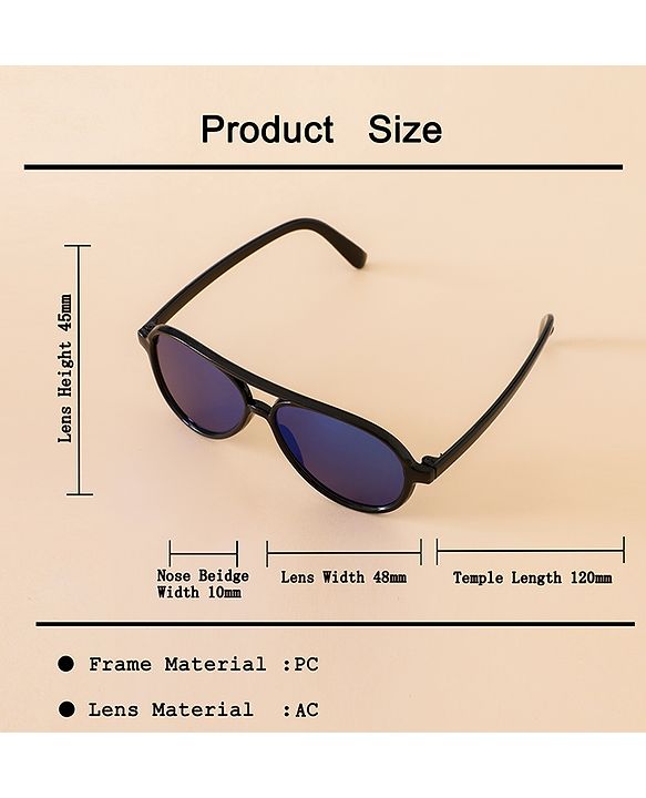 Babyhug Free Size Solid Coloured Sunglasses - Black & Blue