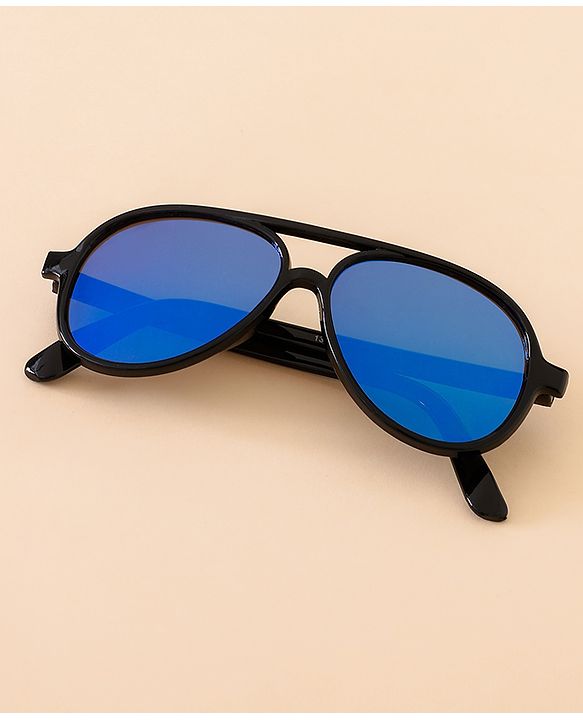 Babyhug Free Size Solid Coloured Sunglasses - Black & Blue