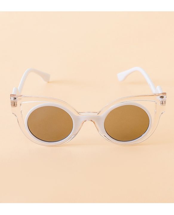 Babyhug Solid Coloured Sunglasses - White & Silver